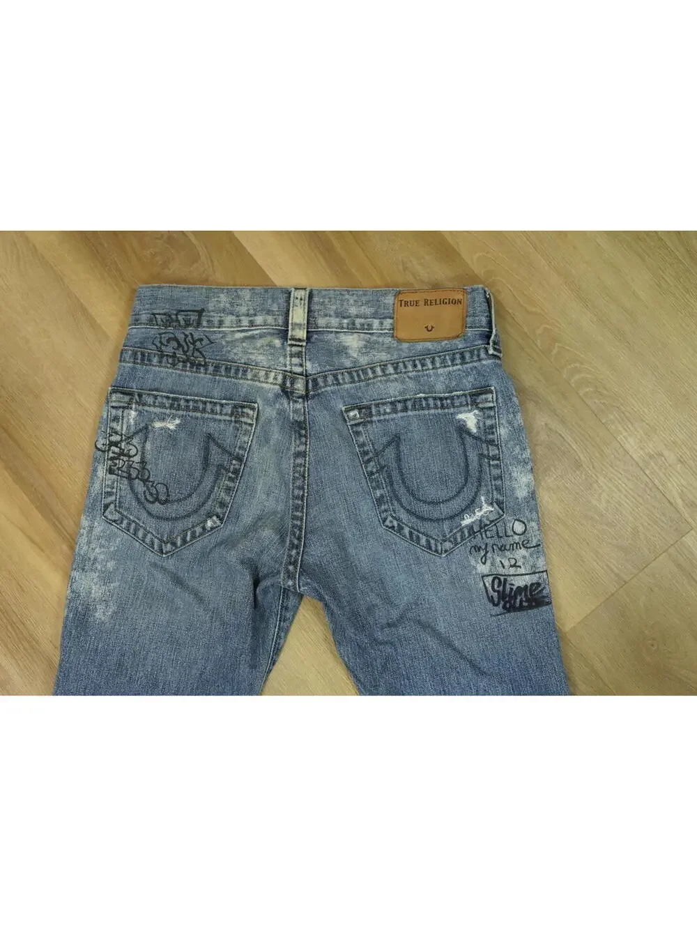 Streetwear Street Artist TRUE RELIGION ROCCO Patchwork‎ Relaxed SKINNY Jean 30